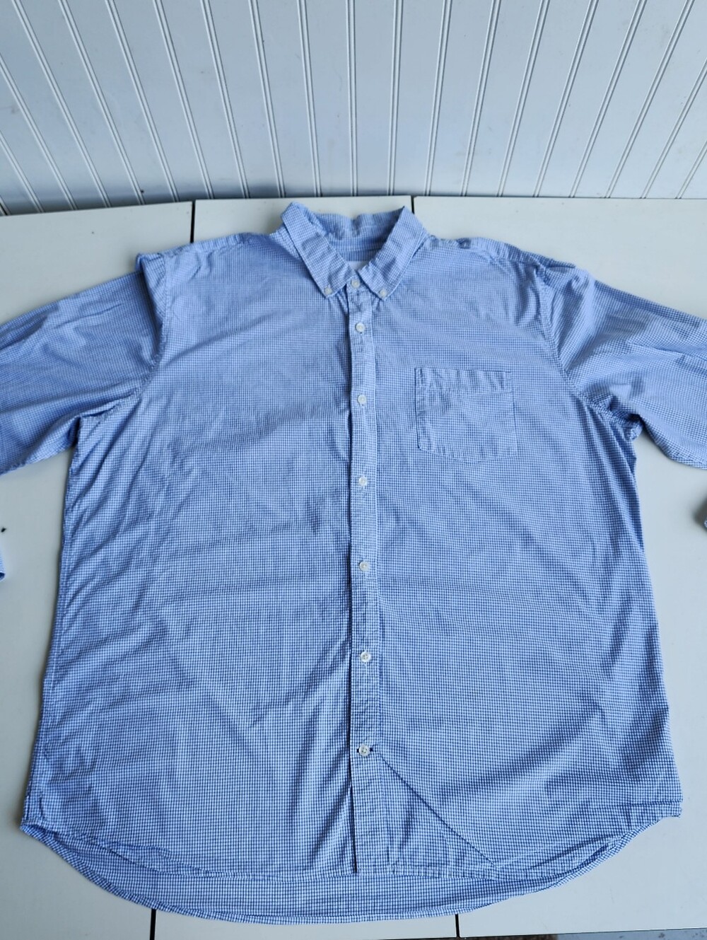 Gap Men's Long Sleeve Graph Check Checkered Standard Fit Cotton Button Shirt XXL
